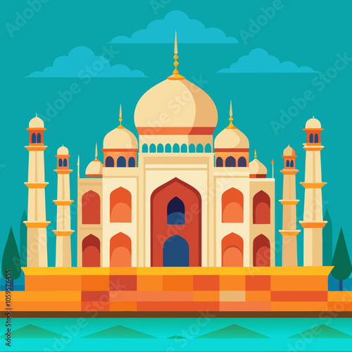 taj mahal vector illustration