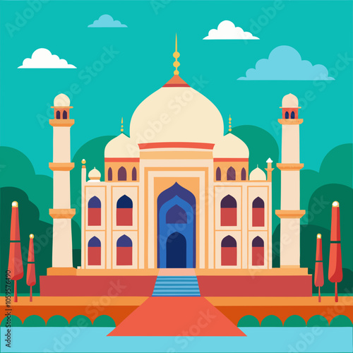 taj mahal vector illustration