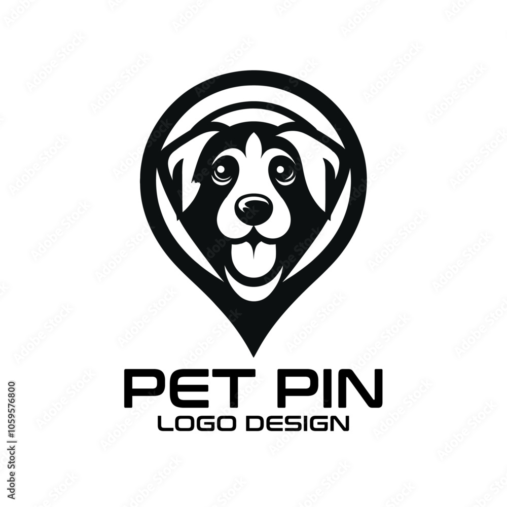 Obraz premium Pet Pin Vector Logo Design