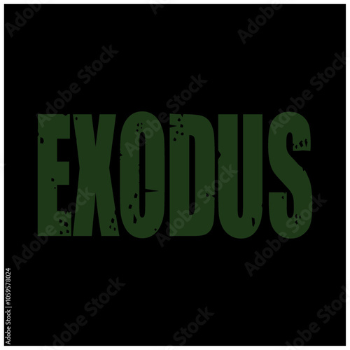 Dark Background with the Word "Exodus" in a Strong Green Typeface