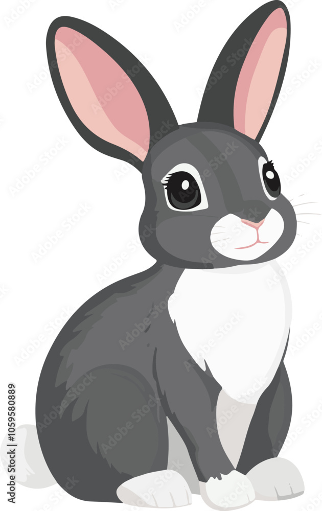 Obraz premium simple vector rabbit clipart