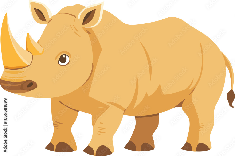 Fototapeta premium simple vector rhinoceros clipart
