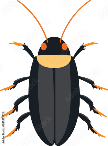 simple vector roach clipart