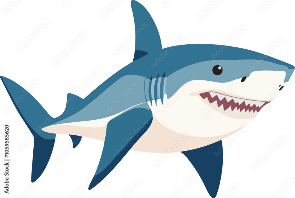 Fototapeta premium simple vector shark clipart