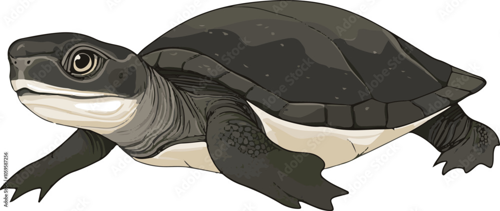 Fototapeta premium simple vector softshell turtle clipart