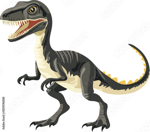 simple vector Velociraptor clipart