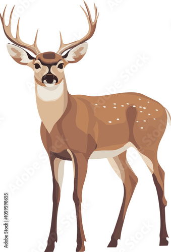 simple vector white-tailed deer clipart