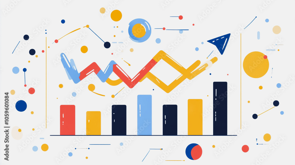 Fototapeta premium charts and graphs with statistics to innovative analyze business potential and forecast future development of companies growth.