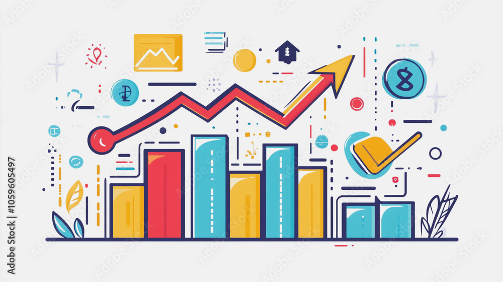Fototapeta premium charts and graphs with statistics to innovative analyze business potential and forecast future development of companies growth.
