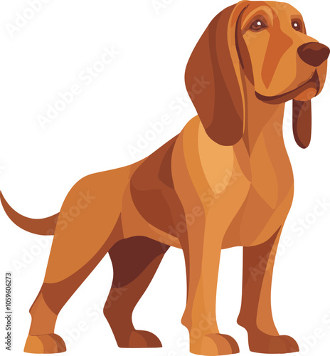 simple vector bloodhound clipart
