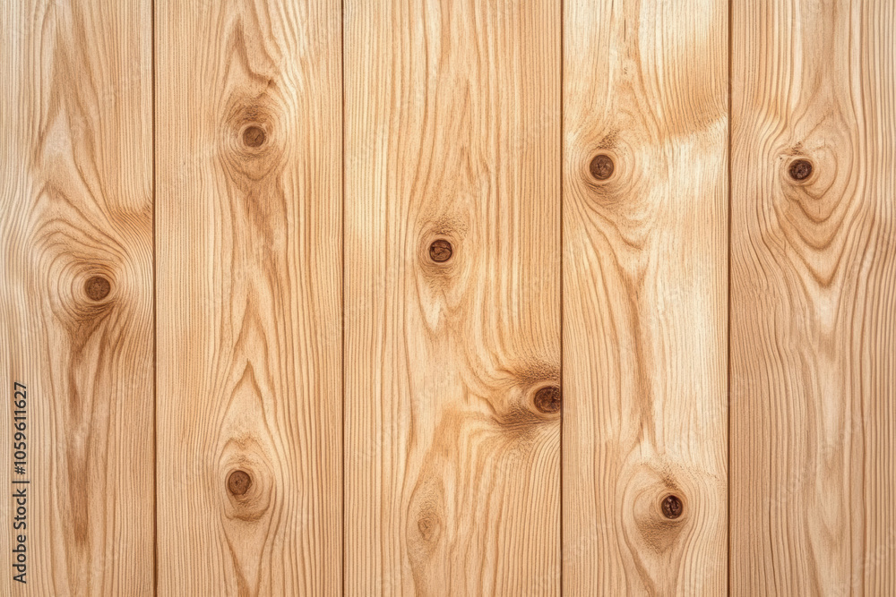 Fototapeta premium Natural wood texture with prominent grain and knots, perfect for rustic backgrounds and design elements