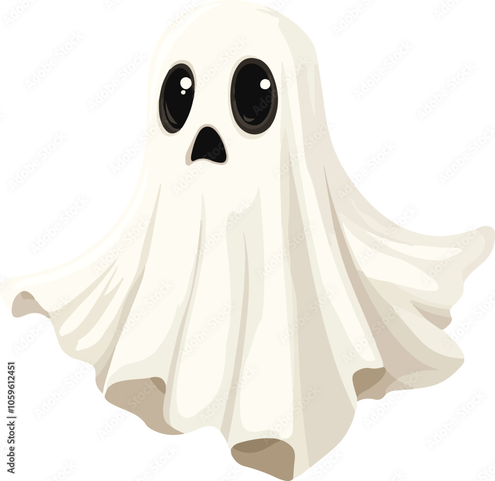 Obraz premium simple vector cartoon ghost clipart