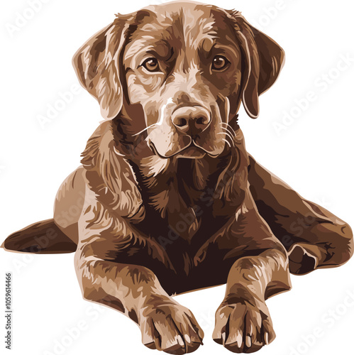simple vector Chesapeake Bay Retriever clipart