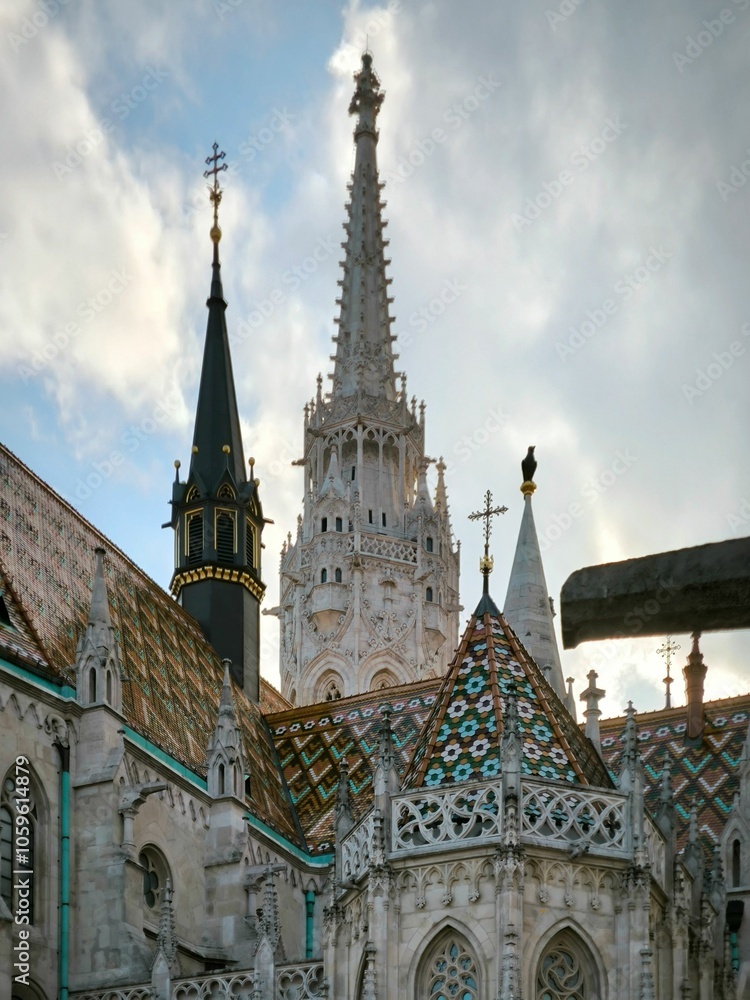 Fototapeta premium Matthias Church in Budapest with gothic architecture.