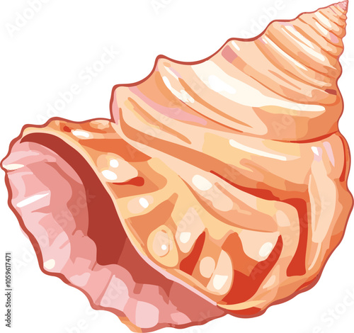 simple vector conch clipart