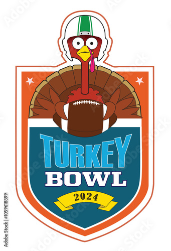 A logo design for a Turkey Bowl game.