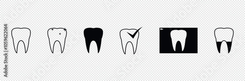Tooth. Teeth. Line icons set. Dentist. Dental clinic logo. Clean teeth.