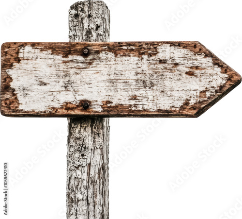 Aged wooden directional sign with rustic texture photo