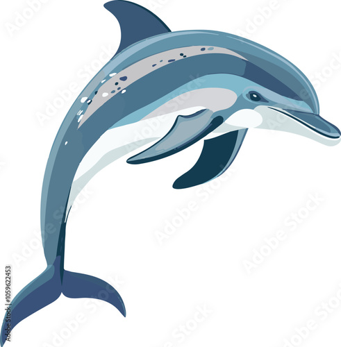 simple vector dolphin bottlenose clipart
