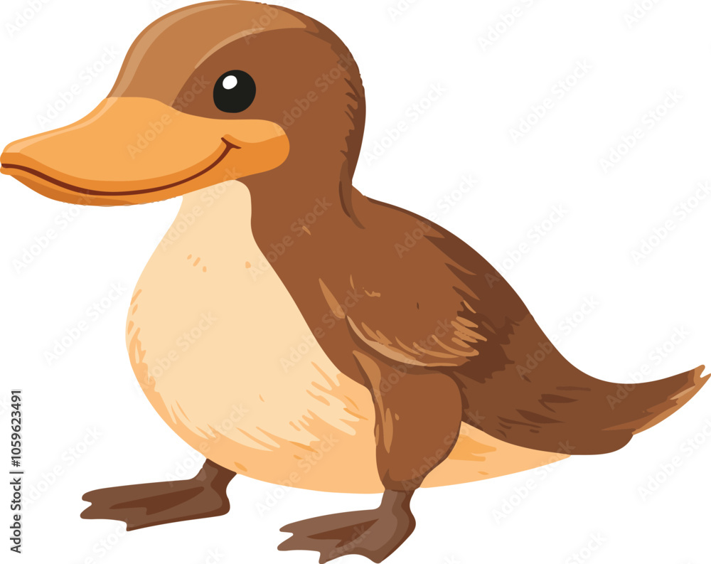 Fototapeta premium simple vector duck-billed platypus clipart