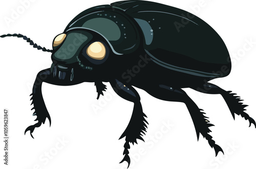 simple vector dung beetle clipart