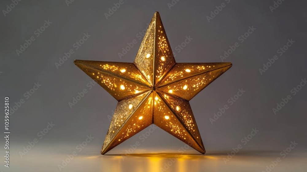 Obraz premium golden and shiny christmas star