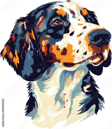 simple vector English Setter clipart