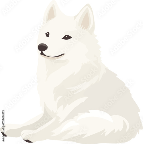 simple vector Eskimo Dog clipart