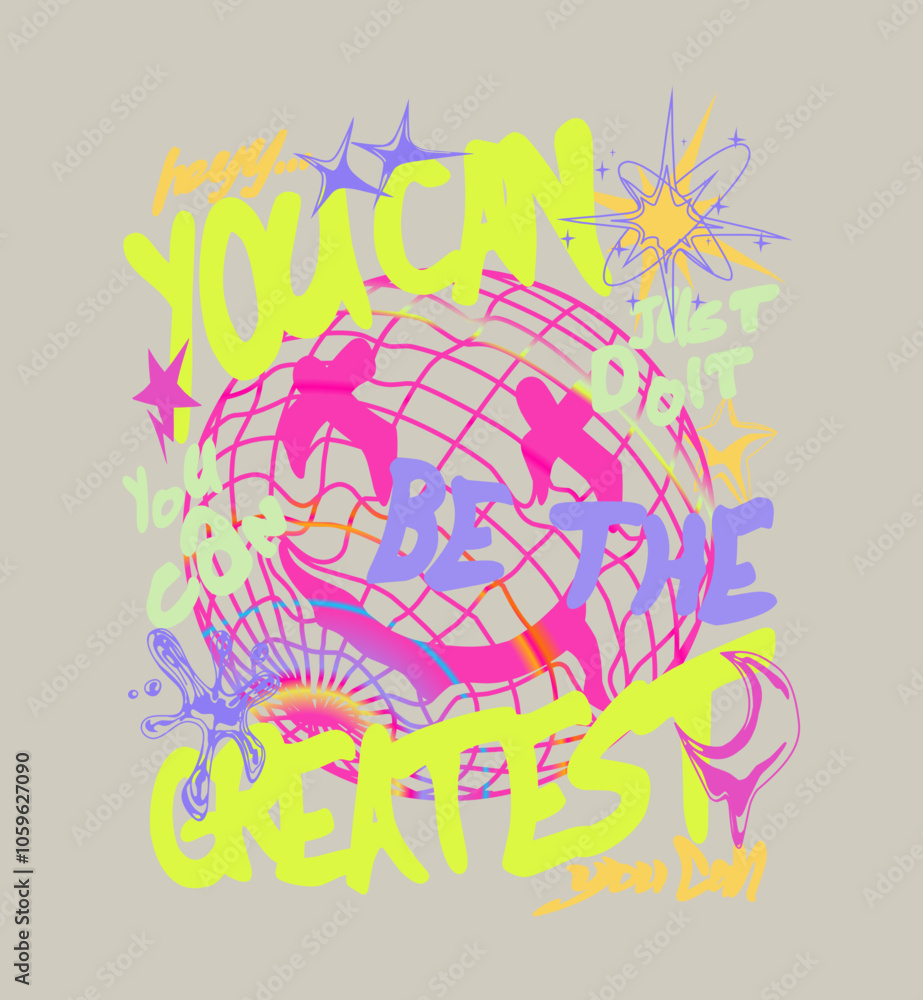 Obraz premium Futuristic streetwear Poster With Aesthetic Graphic Design for T shirt Street Wear and Urban Style