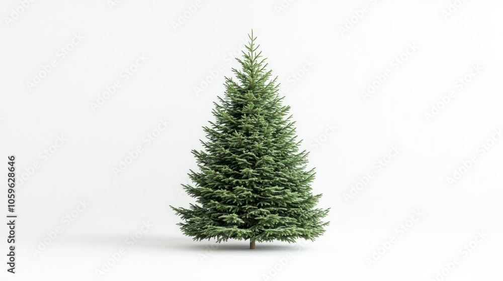 Fototapeta premium minimalistic pine tree isolated on white