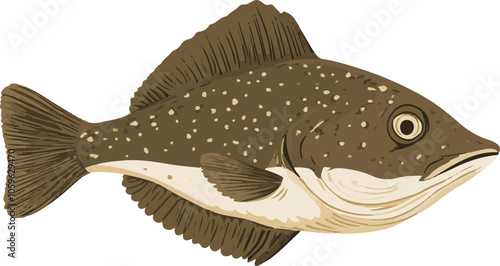 simple vector flounder clipart