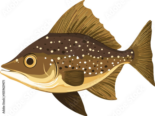 simple vector flounder clipart