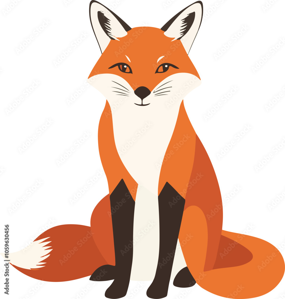 Obraz premium simple vector fox clipart