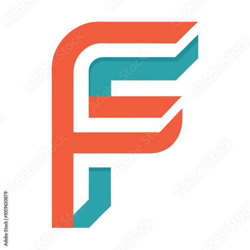 Flat design f logo design template