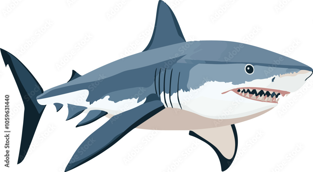 Fototapeta premium simple vector Galapagos shark clipart