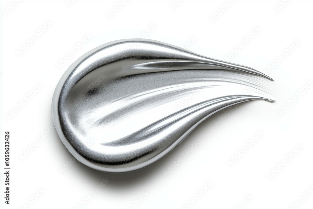 A silver object with a curved edge A silver object with a curved edge