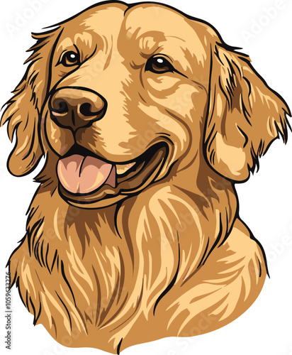 simple vector golden retriever clipart