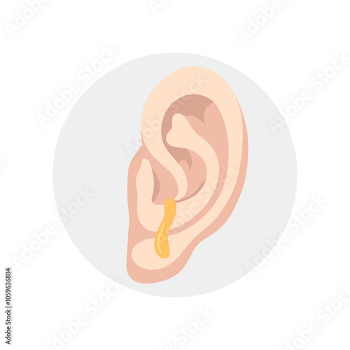Inflammation in ear, earache disease. ear experiencing painful earache symptoms. Otorhinolaryngology problem