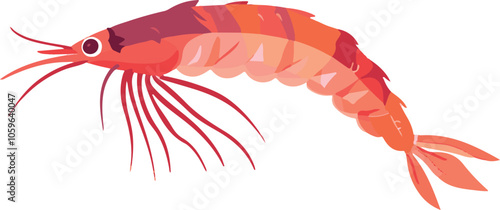simple vector krill clipart