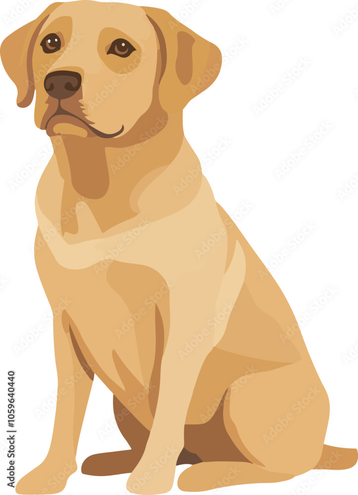 Obraz premium simple vector Labrador Retriever clipart