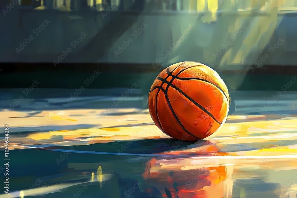 Obraz premium High-energy basketball background , adding movement and action to sports-related promotional materials