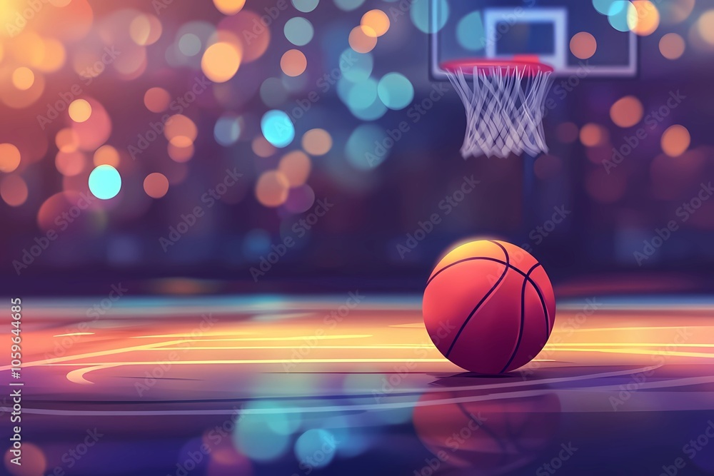 Obraz premium High-energy basketball background , adding movement and action to sports-related promotional materials