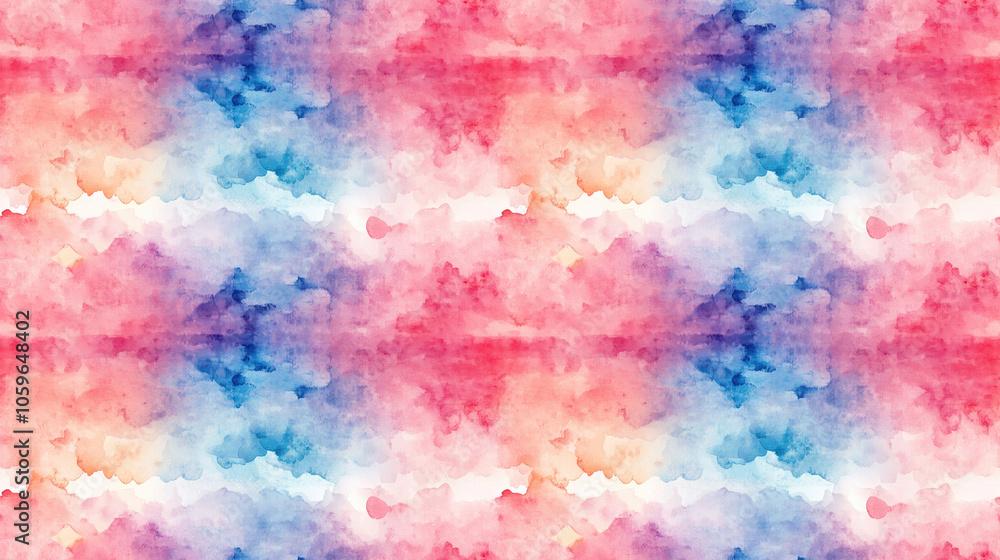 Fototapeta premium Seamless watercolor pattern featuring abstract reflections in water ideal for use as a textured background