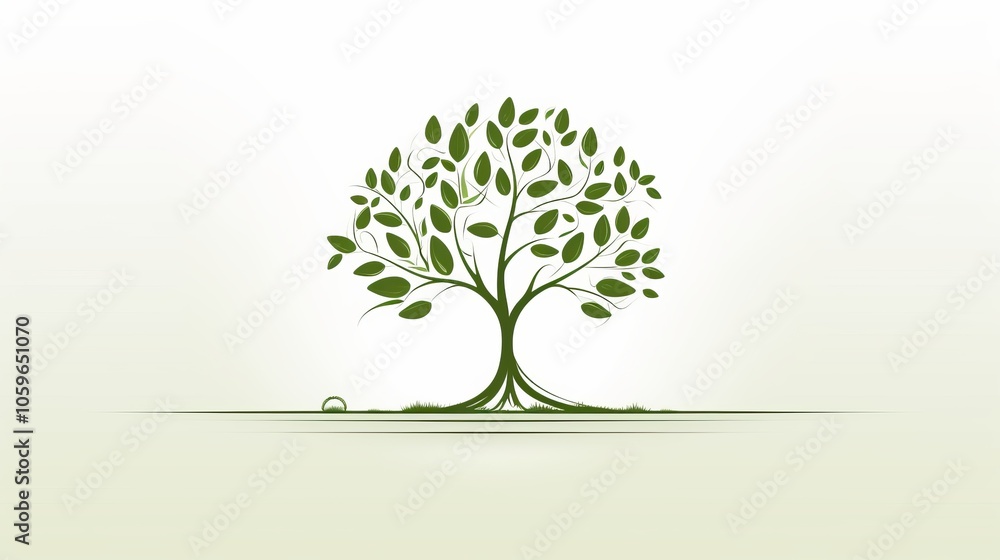 Obraz premium Abstract tree symbolizing ecological growth, sustainability, and environmental technology.
