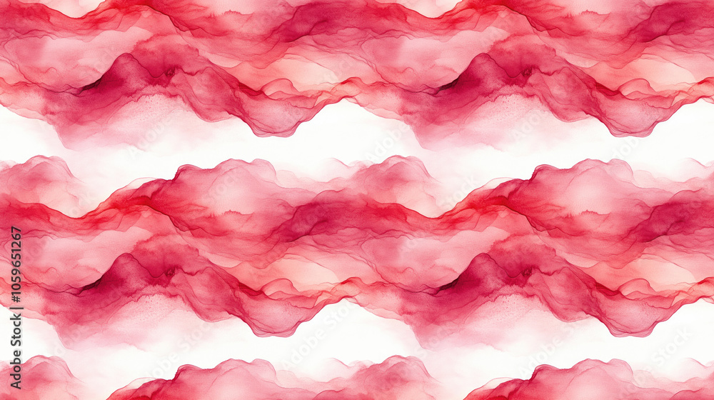 Fototapeta premium Abstract watercolor seamless pattern featuring volumetric smoke elements in vibrant red ideal for design projects web graphics and decorative surfaces
