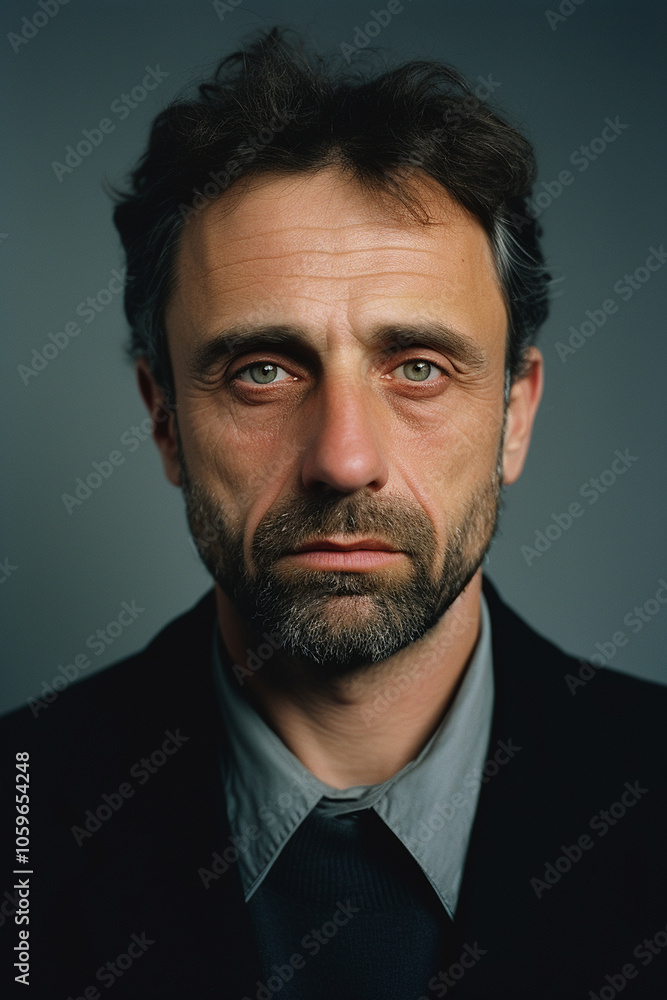 Obraz premium Portrait of a middle aged caucasian man with a serious expression