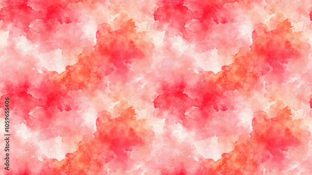 Fototapeta premium Seamless coral tie dye print featuring watercolor brush strokes and decorative ink ideal for textile design and art projects