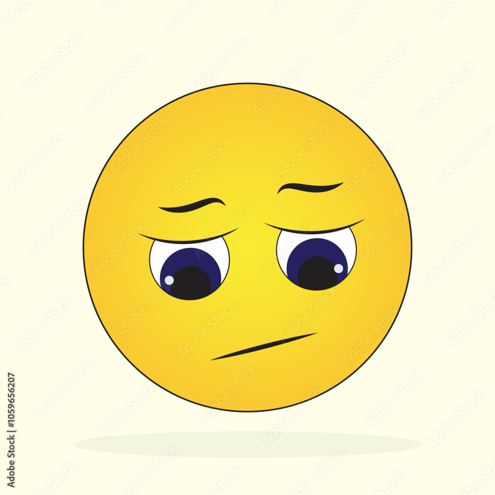 Fototapeta premium Worried Emoji Emoticon Looking Down