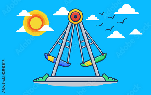 Swings and amusement parks vector design