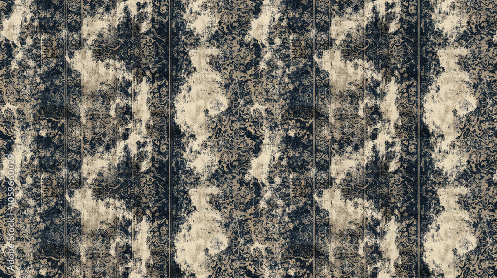 Fototapeta premium Seamless textile pattern of grunge and distressed carpet and rug designs stylish home decor